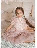 Short Sleeves Lace Tulle High Low Flower Girl Dress Short Sleeves Lace Tulle High Low Flower Girl Dress